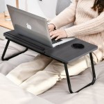 Adjustable Laptop Bed Desk with Cup Holder